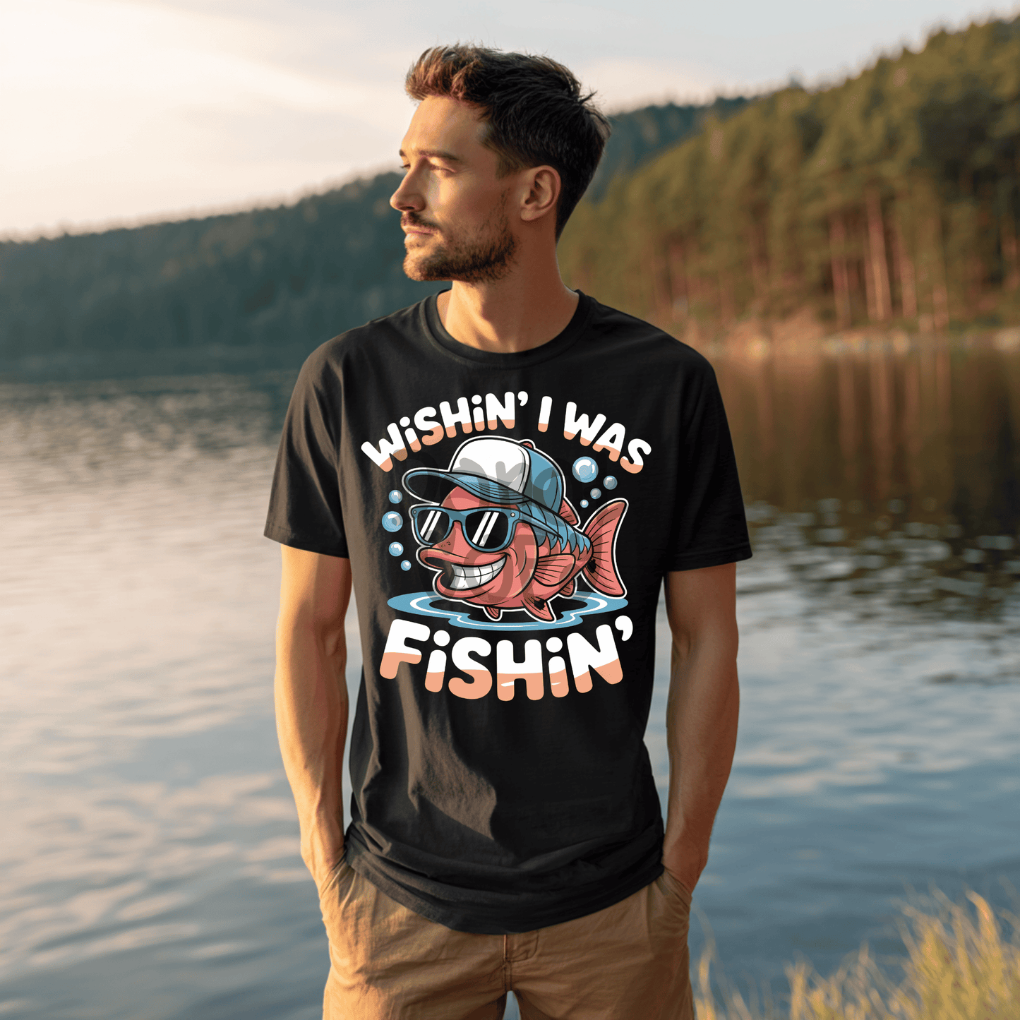 Wishing I was fishing - DTF TRANSFER (PVC)