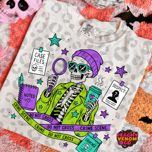 True crime defective skellie - DTF TRANSFER (PVC)