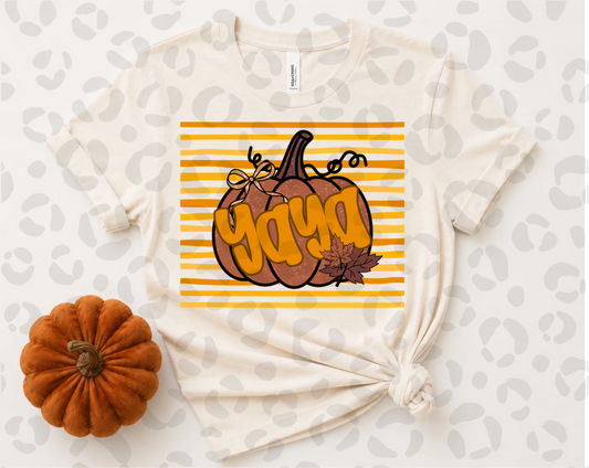 Yaya striped pumpkin - DTF TRANSFER (PVC)