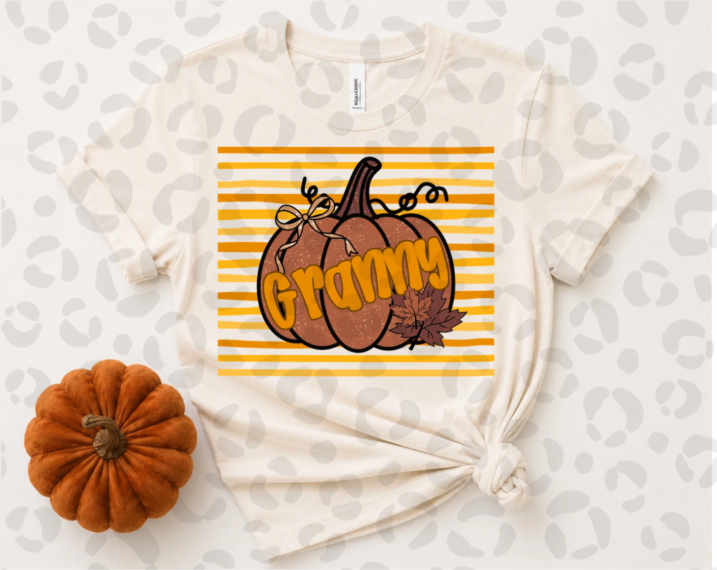 Granny striped pumpkin - DTF TRANSFER (PVC)