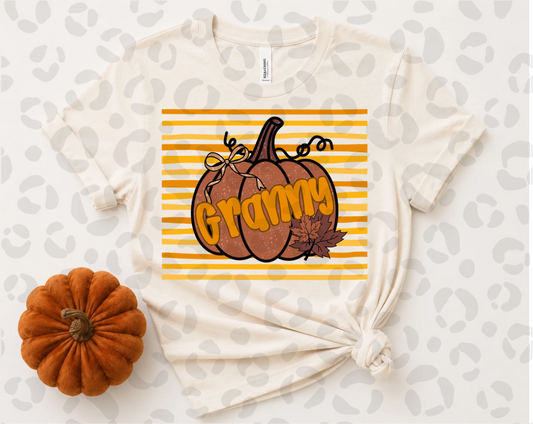 Granny striped pumpkin - DTF TRANSFER (PVC)