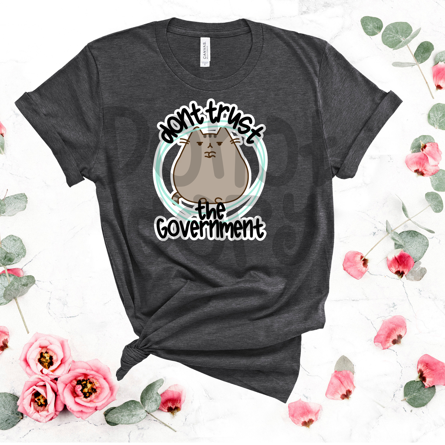 Dont trust the government funny cat - DTF TRANSFER (PVC)