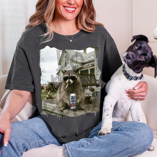 Raccoon ML can funny nsfw - DTF TRANSFER (PVC)