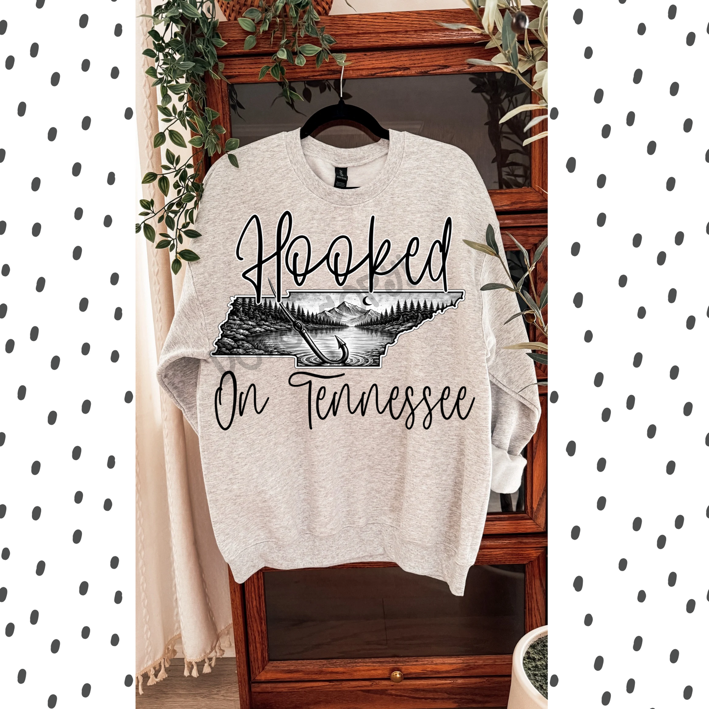 Custom hooked on state (ANY STATE!) fishing - DTF TRANSFER (PVC)
