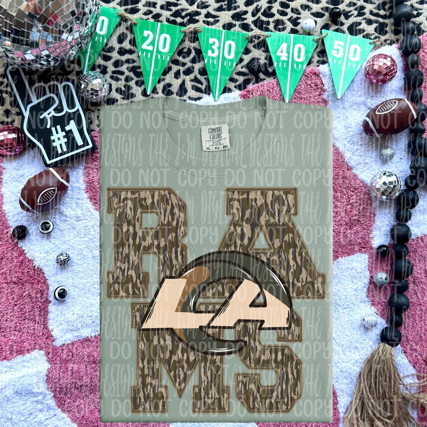 Rams - mascot camo - DTF TRANSFER (JMD) \