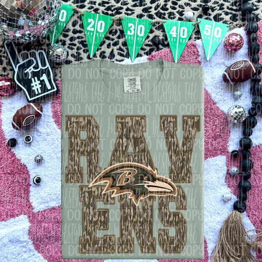 Ravens - mascot camo - DTF TRANSFER (JMD)
