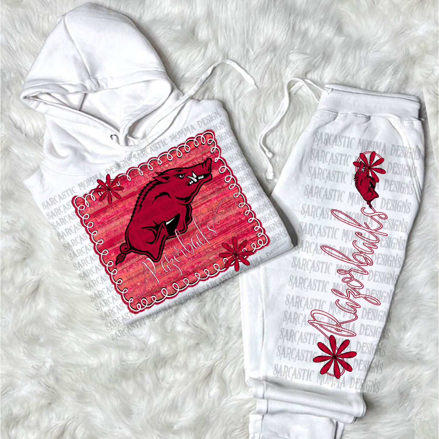 Razorbacks football framed - DTF TRANSFER (SMD AU25)