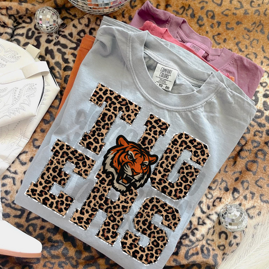 Tigers ; leopard faux chenille - DTF TRANSFER (WFD Sept25)