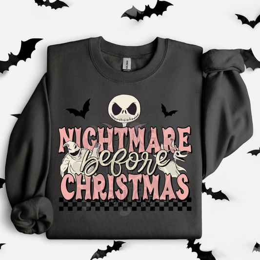 NBC Nightmare checkered pink - DTF TRANSFER (SCRLW)