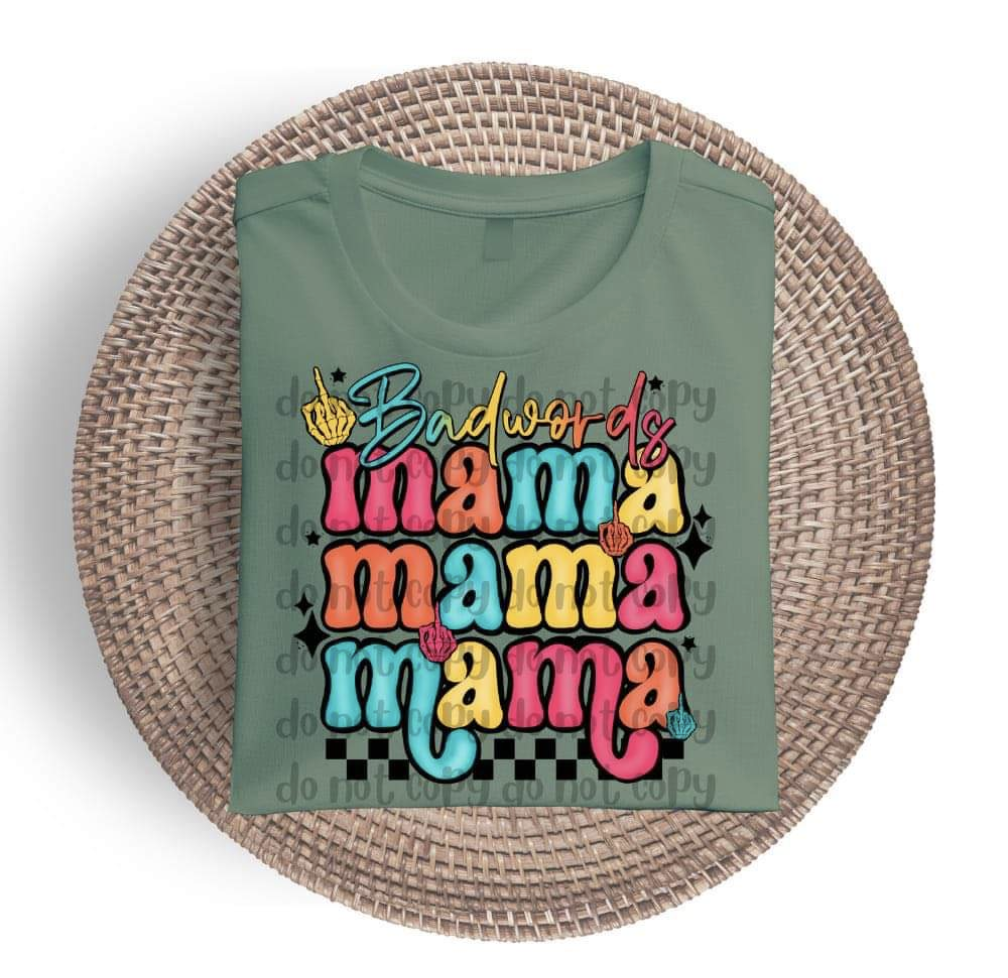 Bad words Mama skellie hand - DTF TRANSFER ONLY
