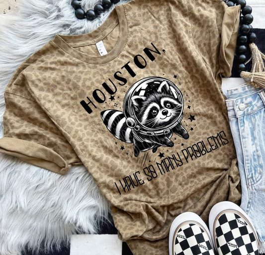 Houston I have so many problems raccoon - DTF TRANSFER