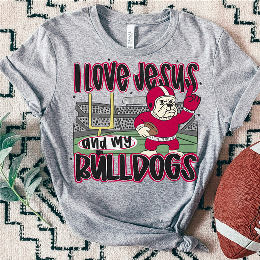 BULLDOGS ; I love Jesus and Football - DTF TRANSFER (SAL JUNE25)