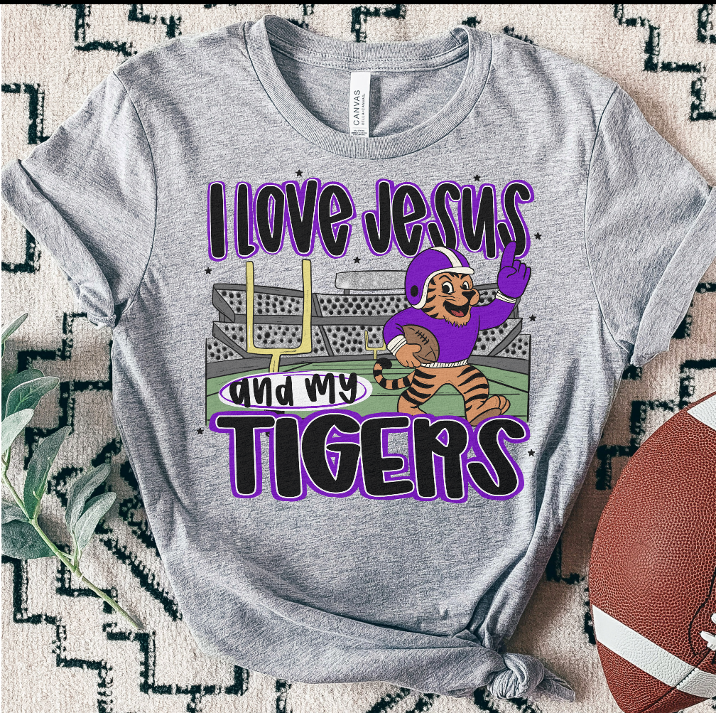 TIGERS ; I love Jesus and Football - DTF TRANSFER (SAL JUNE25)