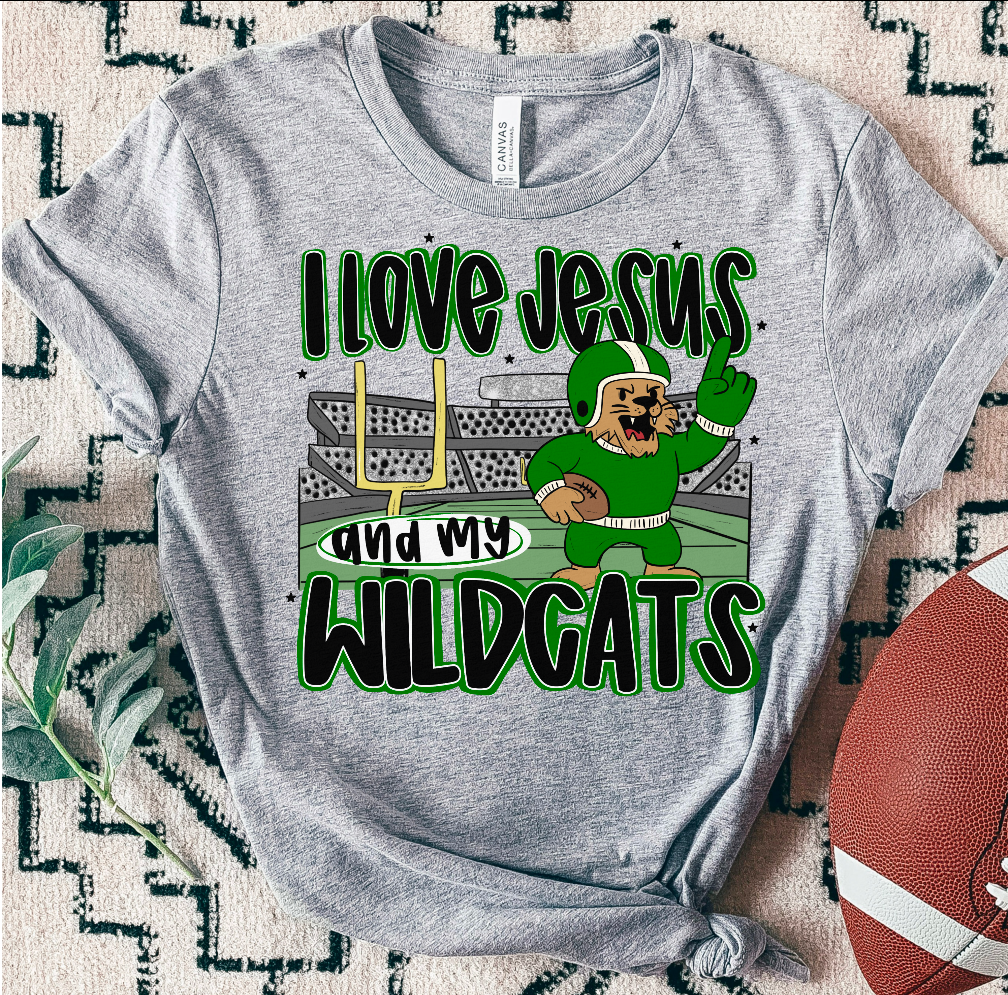 WILDCATS ; I love Jesus and Football - DTF TRANSFER (SAL JUNE25)
