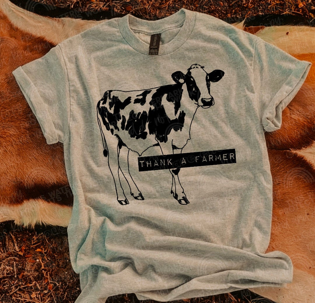 Thank a farmer cow - (DTF TRANSFER) SAL
