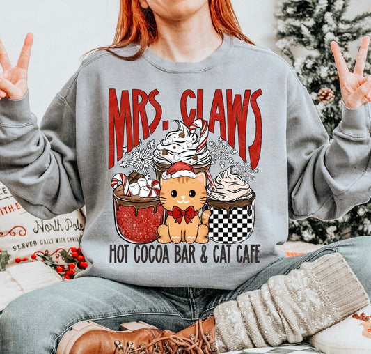 Mrs Claws cat hot cocoa - (DTF TRANSFER) SAL