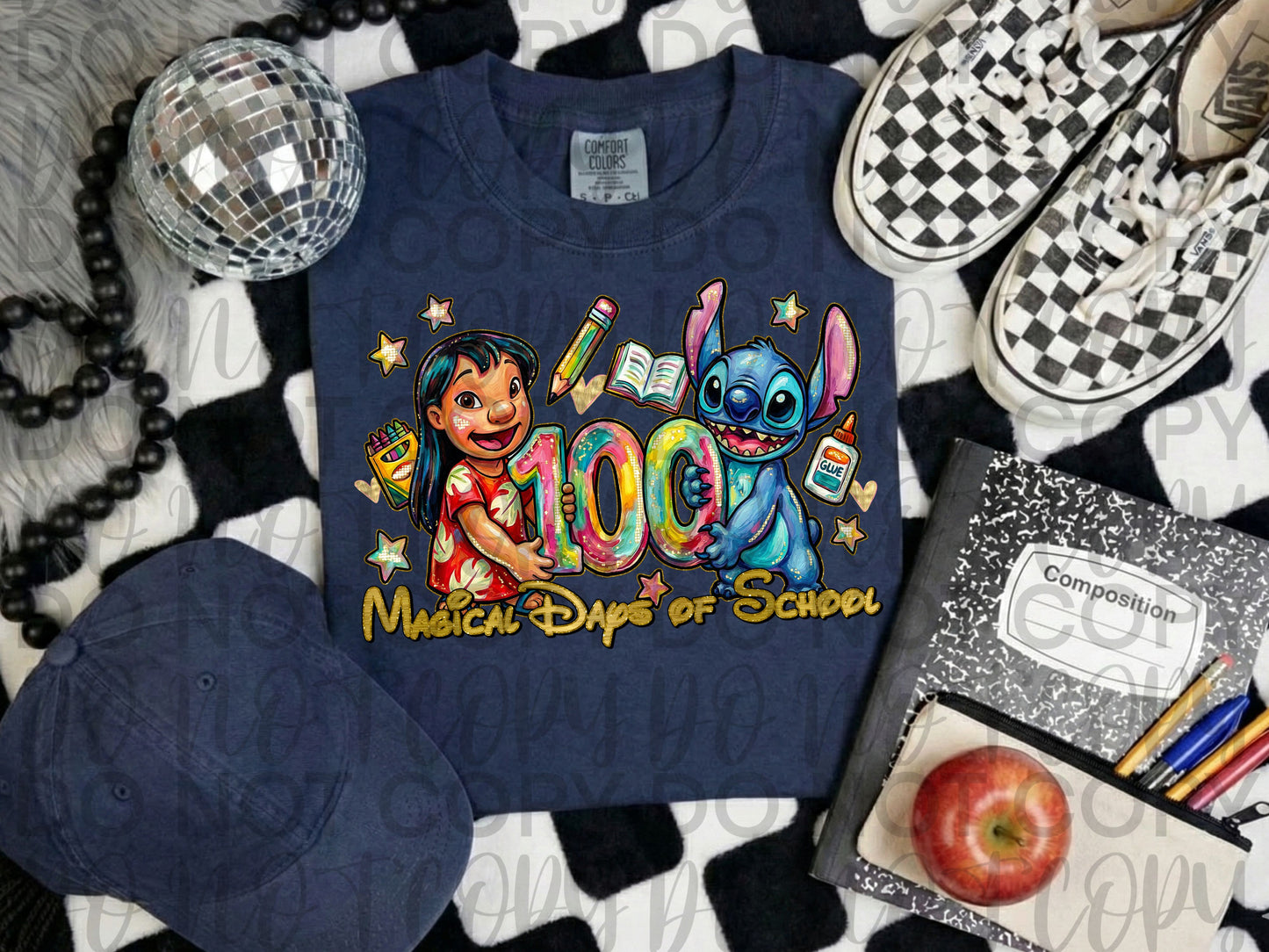 Blue alien Magical days of school - DTF TRANSFER (100 days of growth school edition collab)