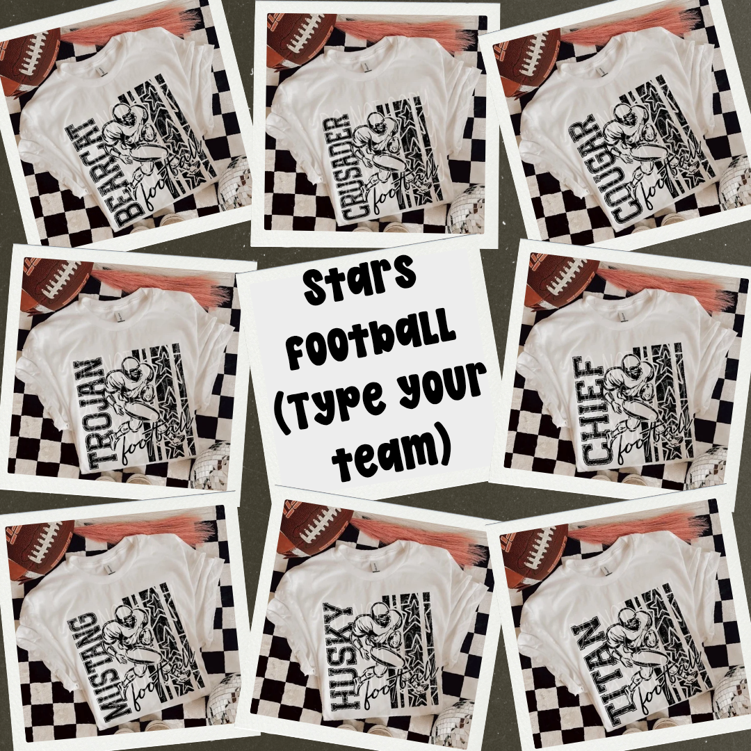 Football black stars & stripes player (CHOOSE YOUR TEAM!) - DTF TRANSFER (PHDC)