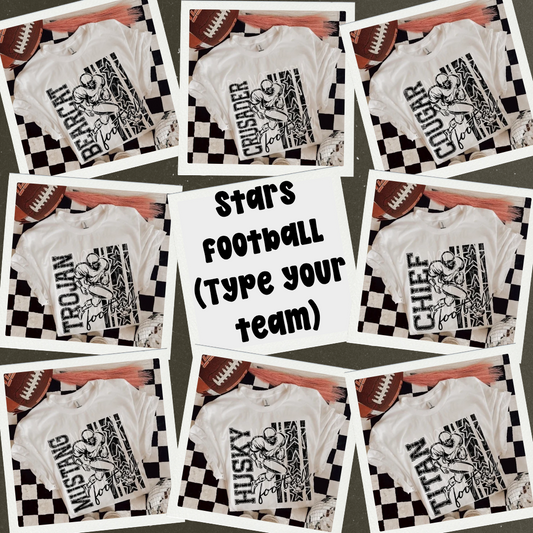 Football black stars & stripes player (CHOOSE YOUR TEAM!) - DTF TRANSFER (PHDC)
