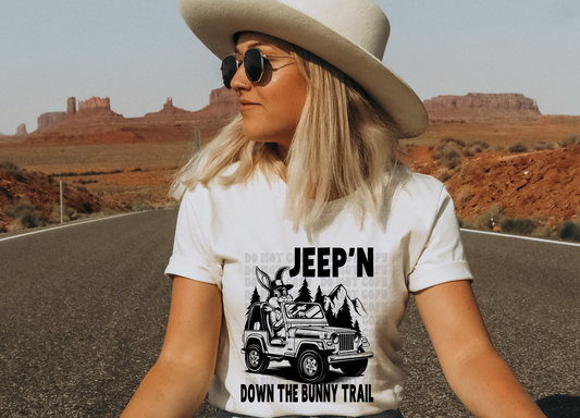 Duckie down the bunny trail blk - DTF TRANSFER (SSDa)