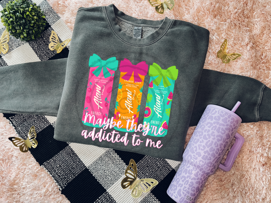 Maybe they're addicted to me energy drinks bows - DTF TRANSFER (WFD)