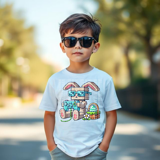 Blocky bunny-DTF TRANSFER (CFD)