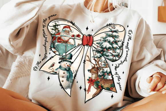 Xmas Tree Cake Bow (DTF TRANSFER)