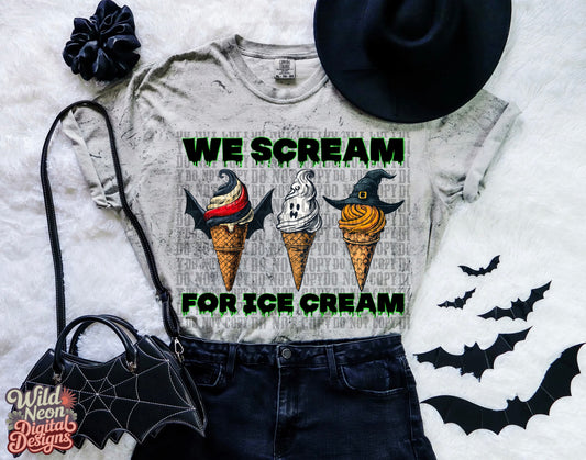 We Scream for Ice Cream (cones) DTF TRANSFER (Spooky Summer Collab)