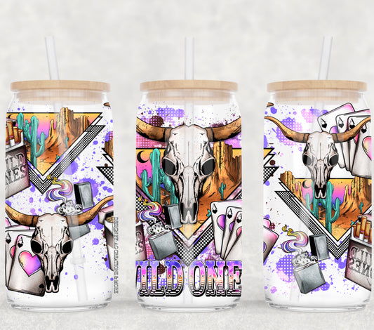Wild one bull - UV dtf wrap 16oz libbey : AGCM