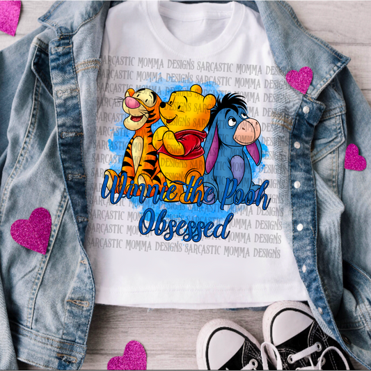 Honey Bear & Friends Obsessed (BLUE)-DTF TRANSFER (SMD)
