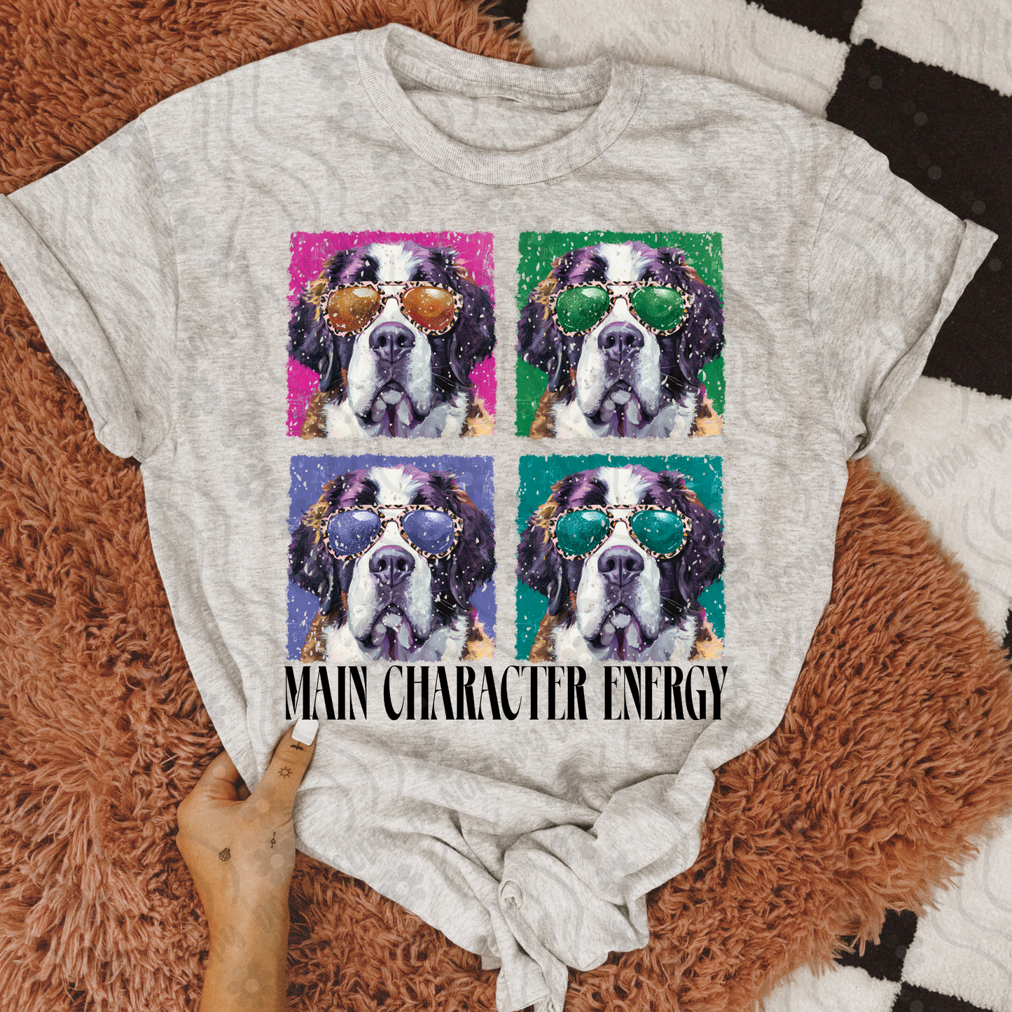 Saint Bernard ; Main character energy - DTF TRANSFER (DX4)