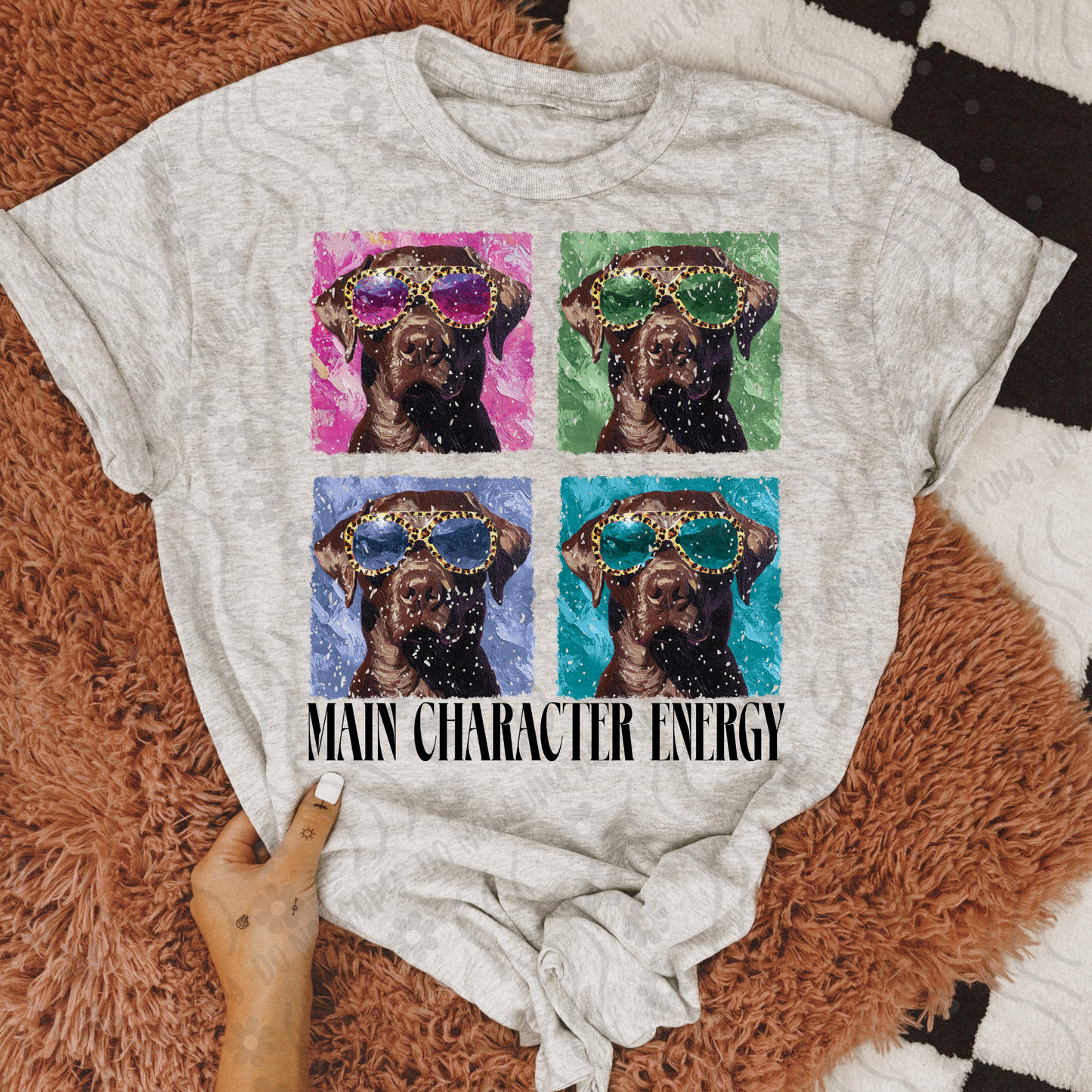 Chocolate lab ; Main character energy - DTF TRANSFER (DX4)