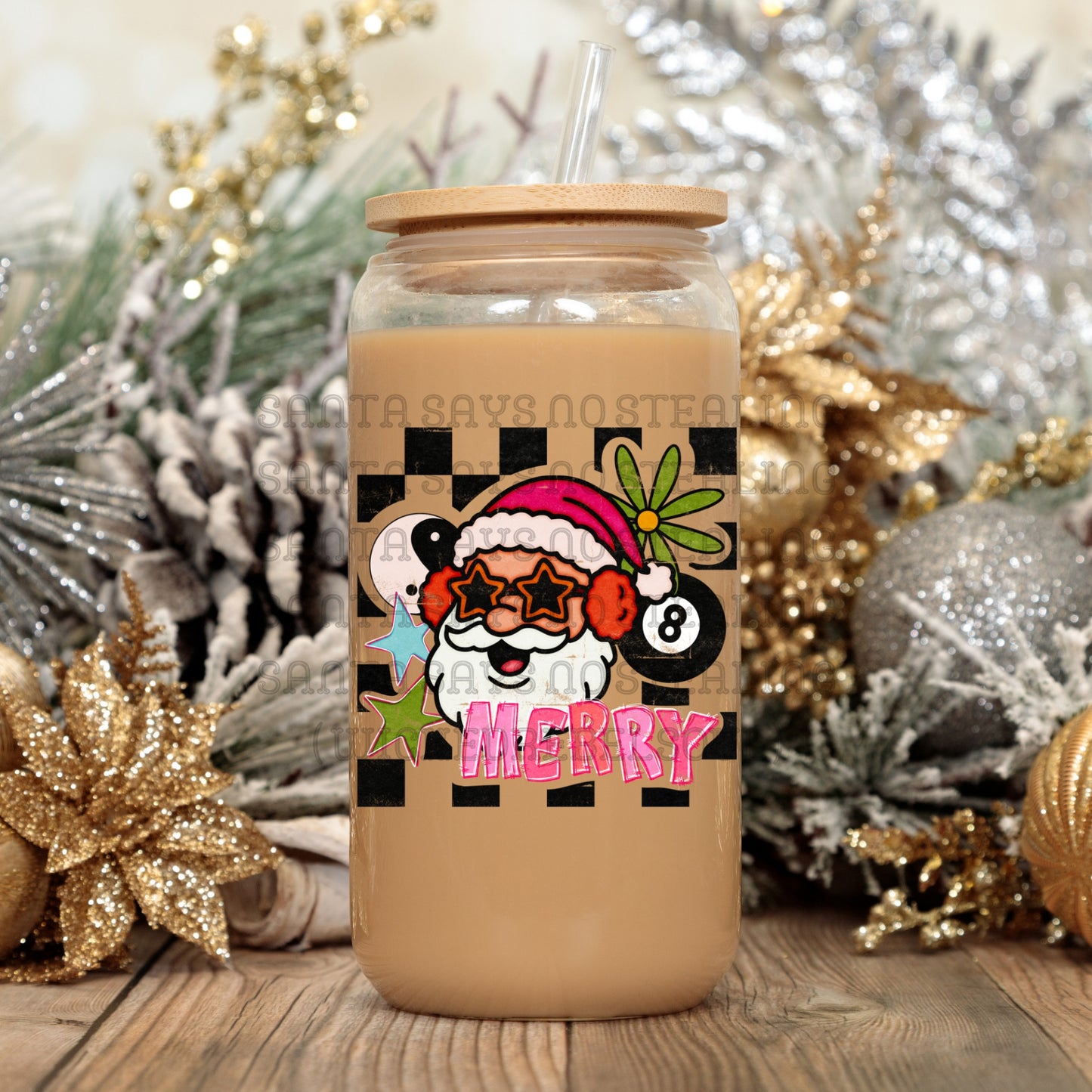 Merry Santa - UV DTF DECAL (Xmas in July Collab saved/BBDc)