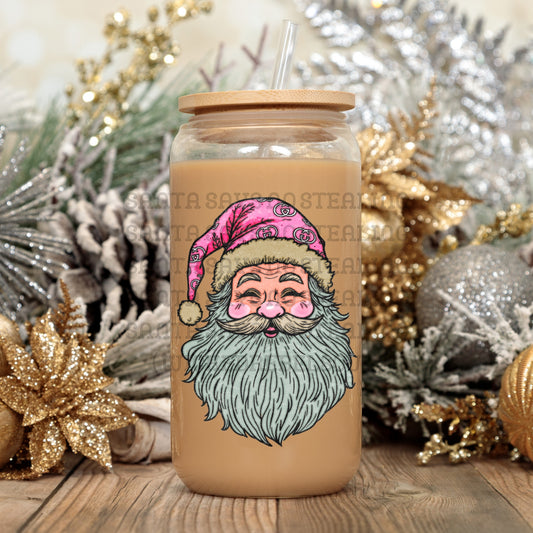 Santa Pink hat - UV DTF DECAL (Xmas in July Collab saved/BBDc)