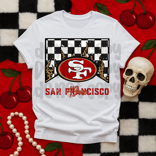 SF 49ers checkered - DTF TRANSFER (T4KD)