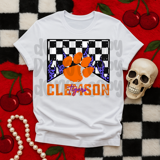 C Tigers checkered - DTF TRANSFER (T4KD)