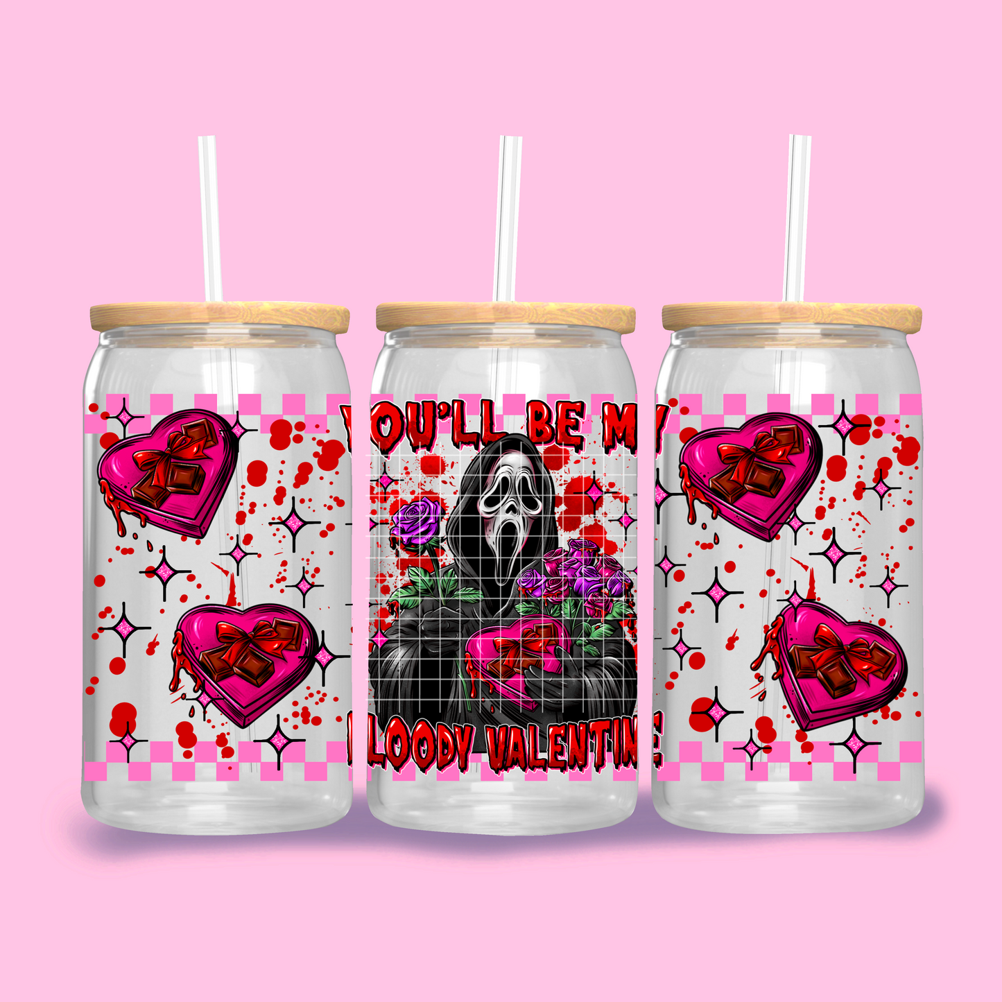 Bloody Valentine - UV dtf wrap 16oz libbey : AGCM/GDD