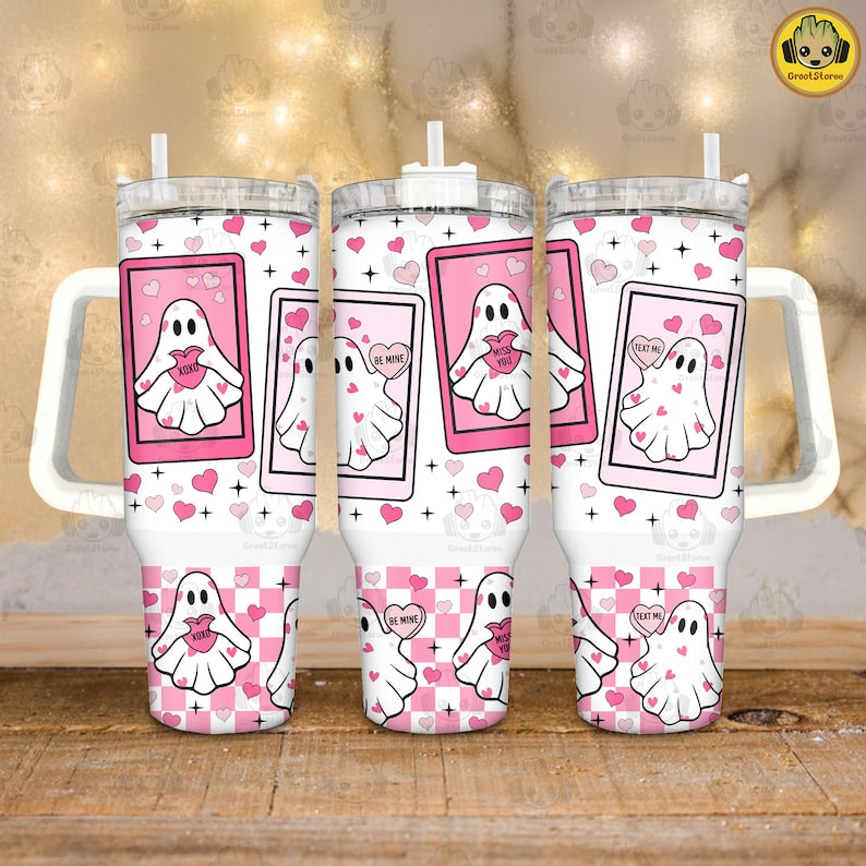 PRAY pink faith ; UV DTF 40OZ TUMBLER Wrap (top & bottom)