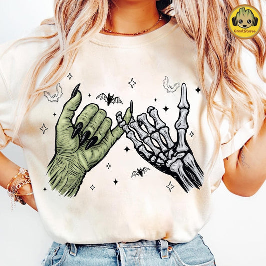 Halloween witch and skeleton hands - DTF TRANSFER