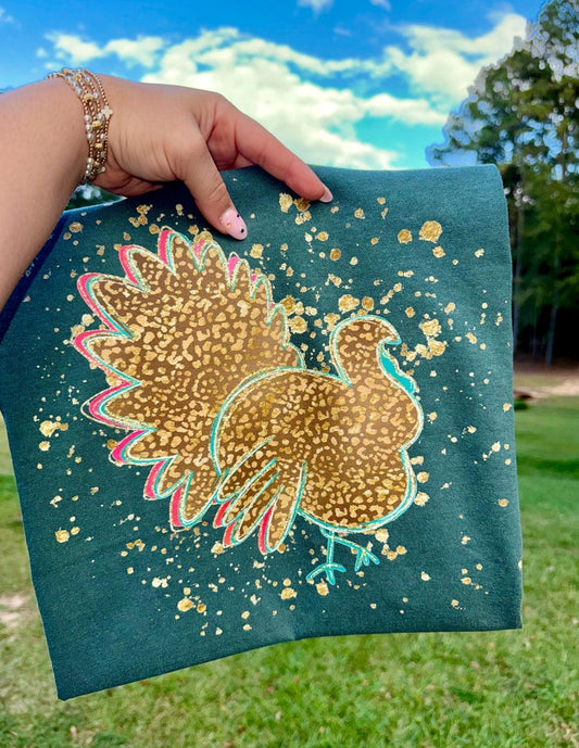 Leopard Thanksgiving turkey - DTF TRANSFER (TCC)