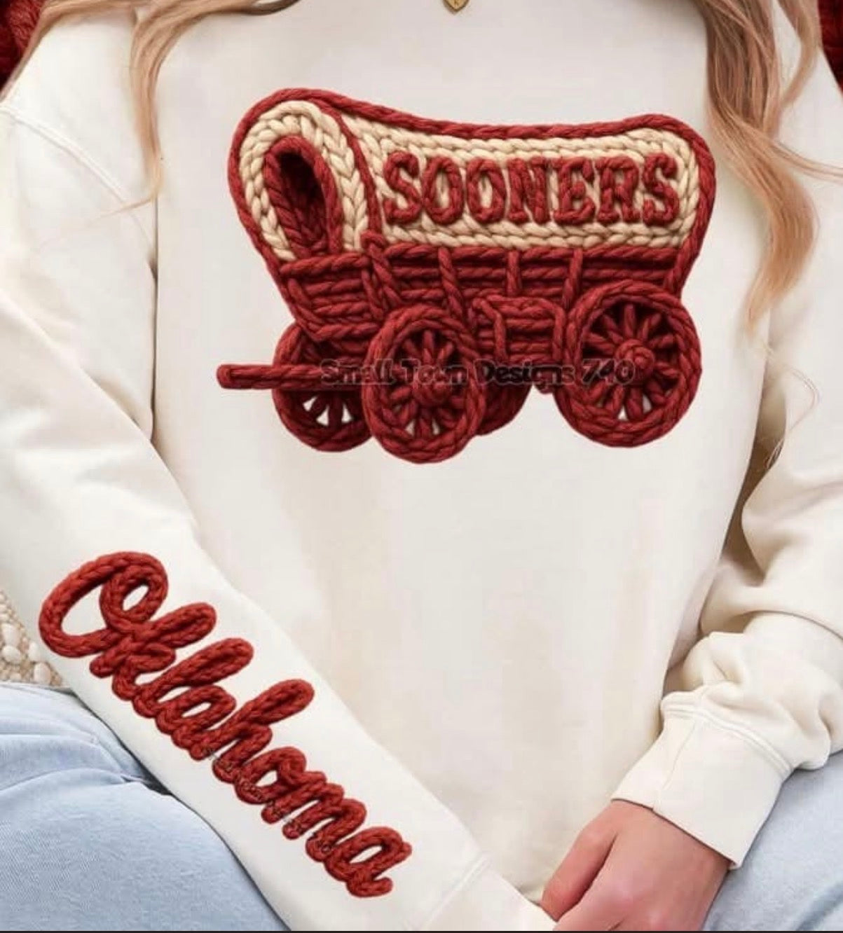 Sooners crochet yarn - DTF TRANSFER (STD740)