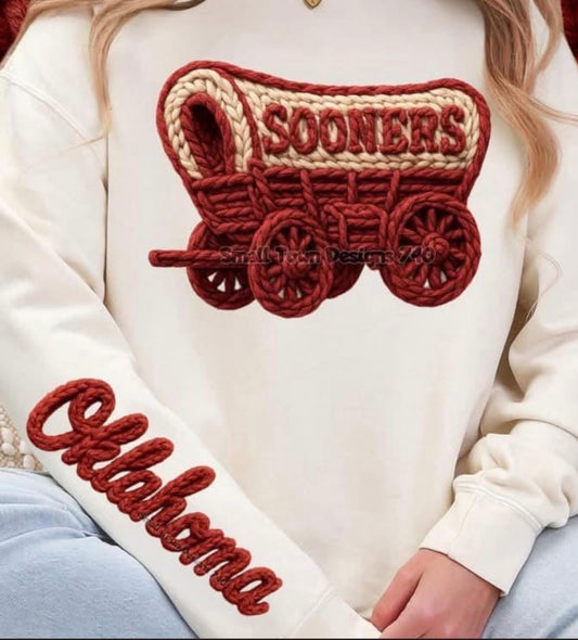 Sooners crochet yarn - DTF TRANSFER (STD740)