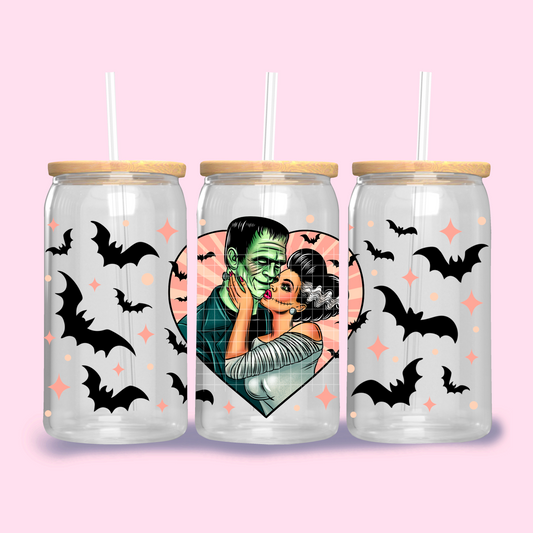 I was made for you Frankenstein and Bride - UV dtf wrap 16oz libbey : GD