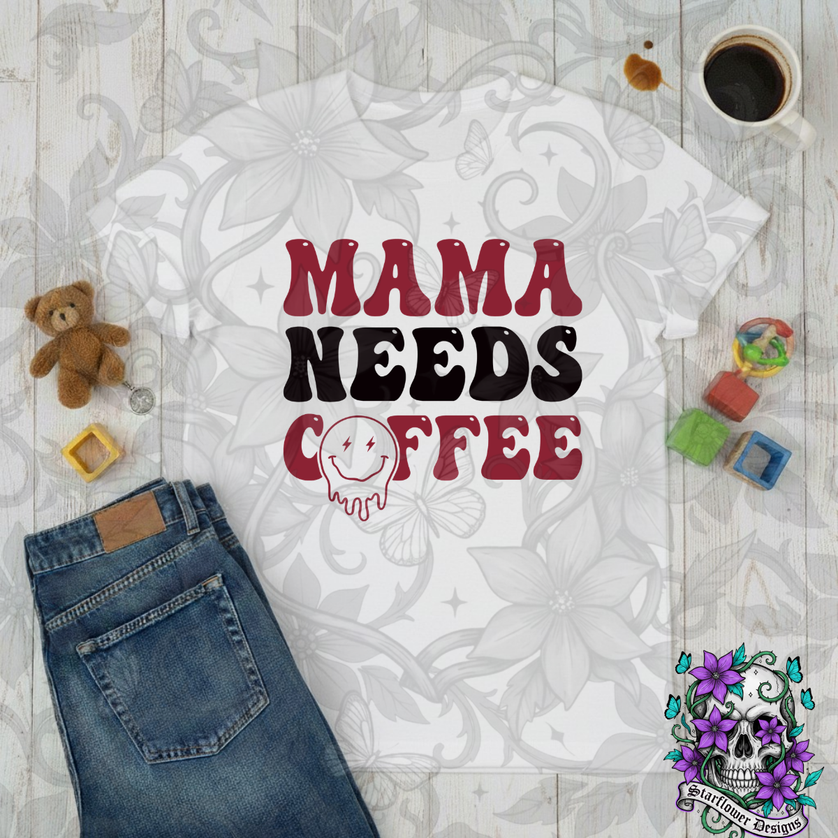 Mama needs coffee (7B)-DTF TRANSFER (RIOTMAMA)
