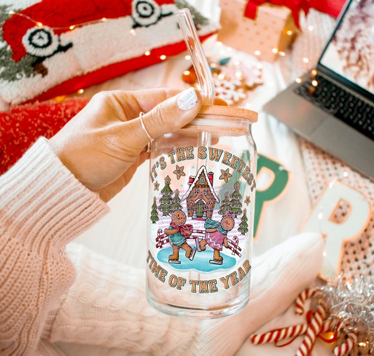 Sweetest time of the year Gingerbread Friends ; UV DTF WRAP 16OZ LIBBEY (GRAVITEE)