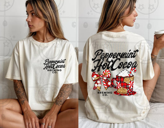 Peppermint hot cocoa brewing co (DTF TRANSFER) HWD NOV25