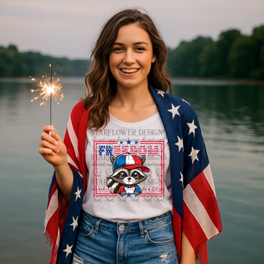 Freedom Raccoon 🦝- DTF TRANSFER (SFD JUN25)