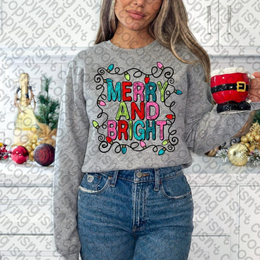 Merry and Bright lights - DTF TRANSFER (CCD)