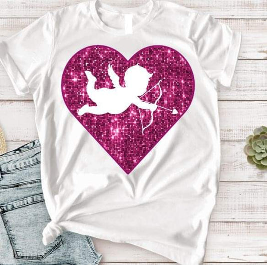 Cupid Heart Dark Pink - DTF TRANSFER (TD)