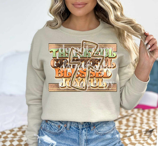 Thankful Blessed Cross - DTF TRANSFER ONLY (SSDD)